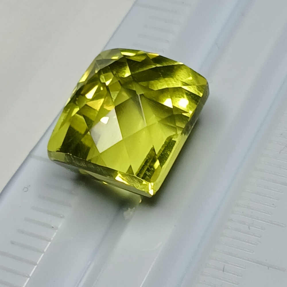 Cushion Cut Yellow Quartz Gemstone 21x18mm